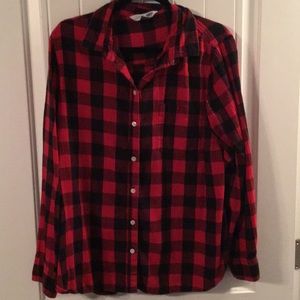 Old Navy XL red and black plaid shirt